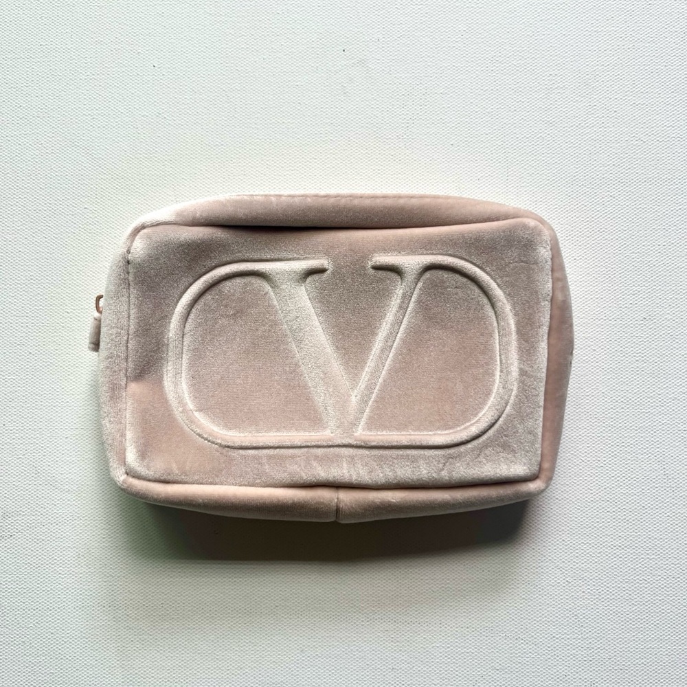 Valentino Pink Velvet Makeup Bag